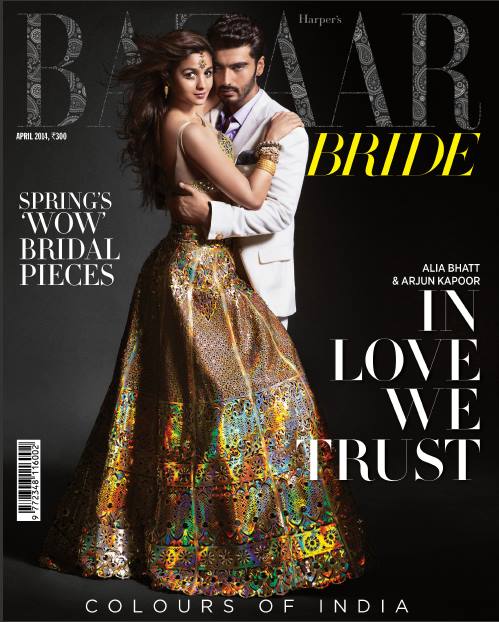 Arjun Kapoor and Alia Bhatt on Harper’s Bazaar Bride Magazine Cover