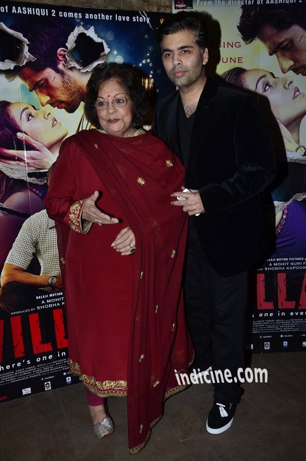 Karan Johar with mother Hiroo Johar