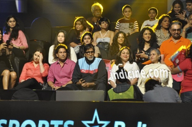 Sachin Tendulkar with wife Anjali, Amitabh Bachchan, Tina Ambani and Jaya Bachchan