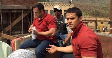 Salman Khan with his stunt double for Sultan