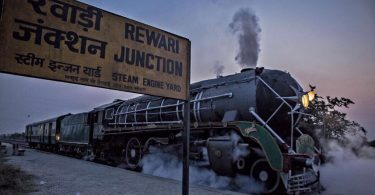 Sultan shooting with a 50 year old Akbar steam engine