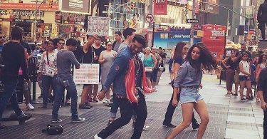 Shraddha, Arjun Kapoor shooting Half Girlfriend at Times Square